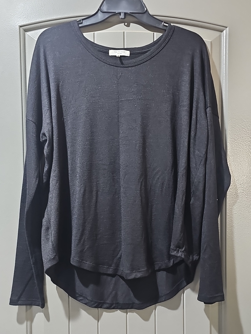 rag & bone Black Long-Sleeve Crewneck Pullover (E)